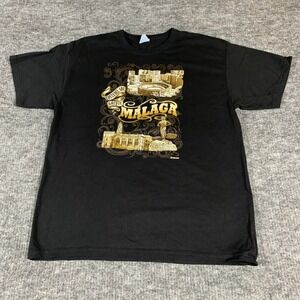 JHK T Shirt Mens 2XL Fits L Black Costadel Sol Gothic Malaga Spain Short Sleeve